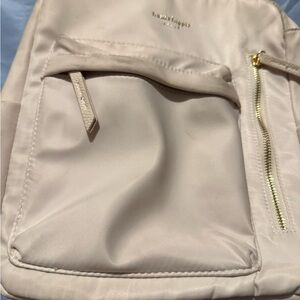 Haute Hippie Cream Backpack with Gold Zipper
